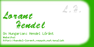 lorant hendel business card