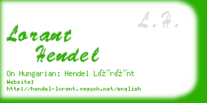 lorant hendel business card